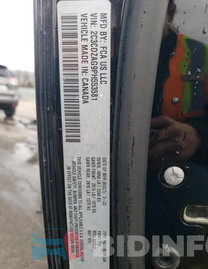 2C3CDZAG9PH553581 Photo# 12