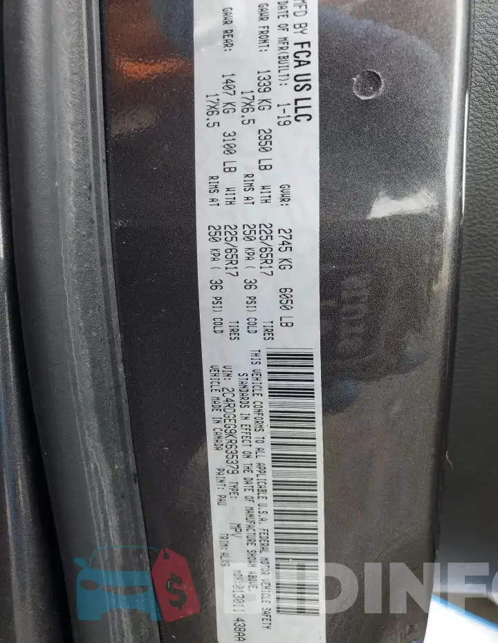 2C4RDGEG9KR635379 Photo# 13