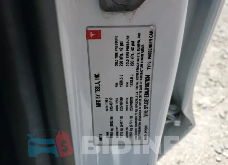 5YJ3E1EB6JF067834 Photo# 13