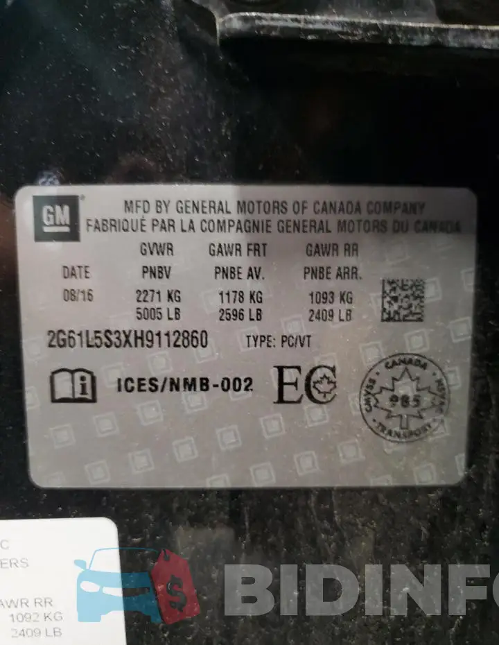 2G61L5S3XH9112860 Photo# 12