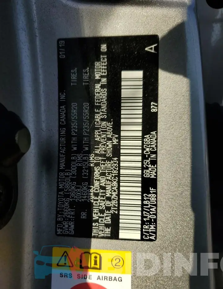 2T2BZMCA8KC182934 Photo# 13