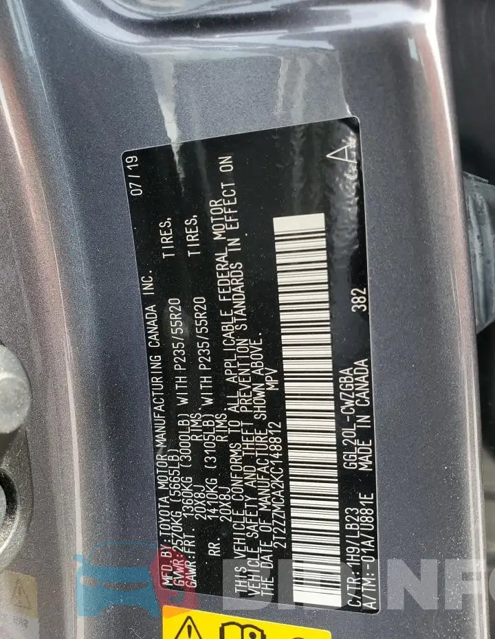 2T2ZZMCA2KC148812 Photo# 14