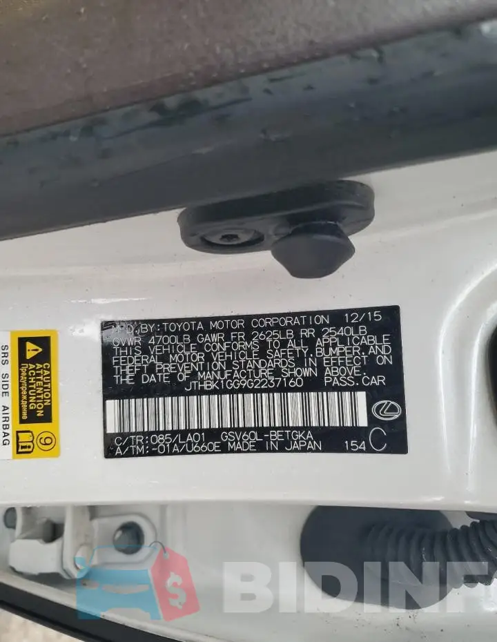 JTHBK1GG9G2237160 Photo# 12