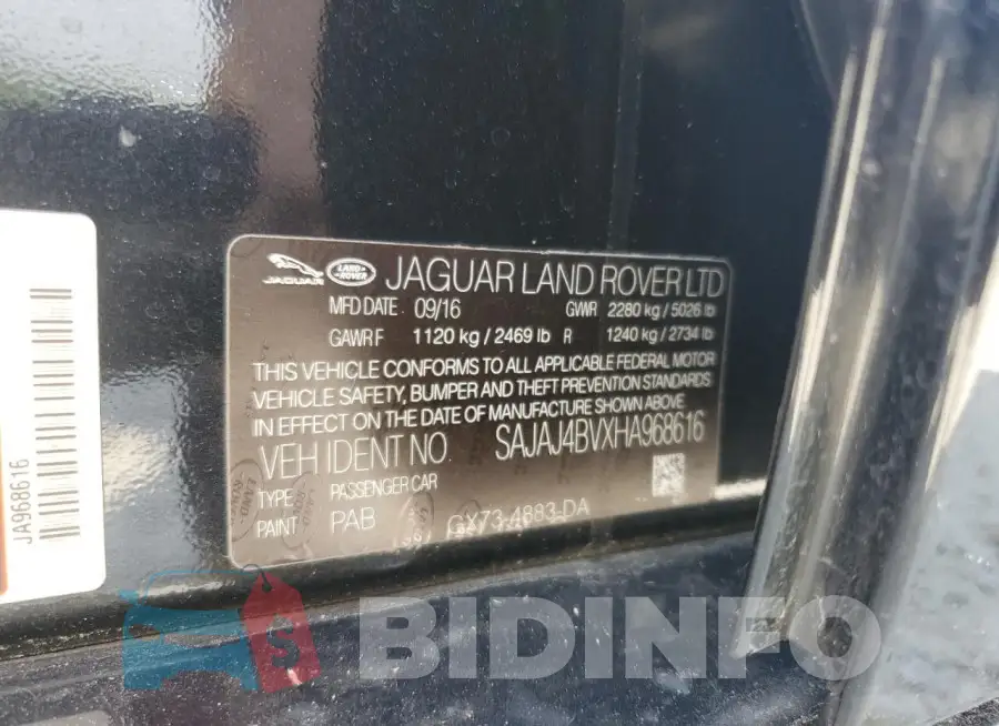 SAJAJ4BVXHA968616 Photo# 12