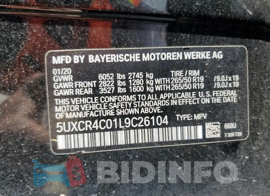 5UXCR4C01L9C26104 Photo# 13