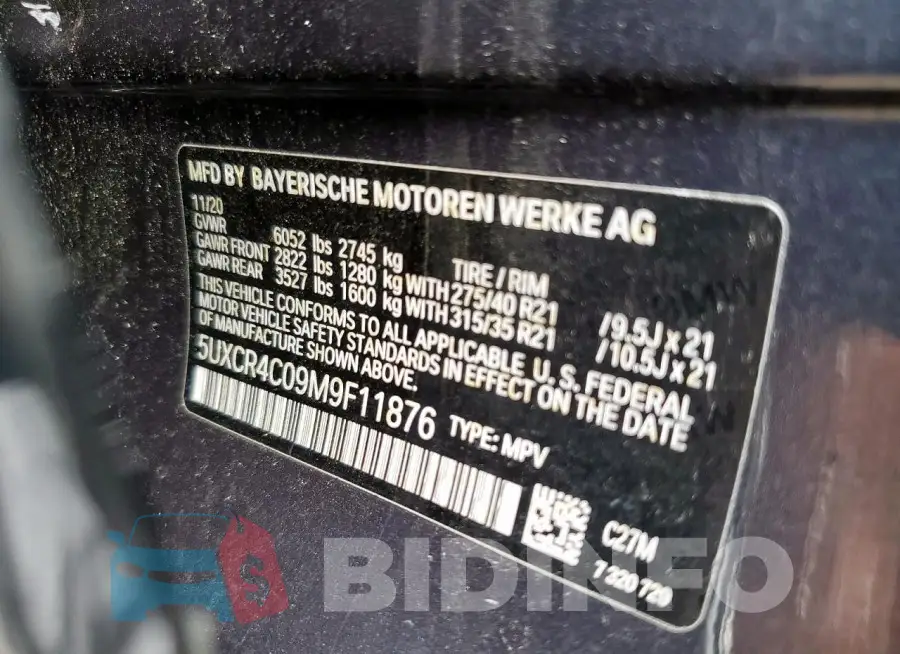 5UXCR4C09M9F11876 Photo# 13