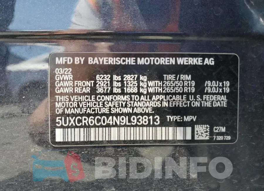 5UXCR6C04N9L93813 Photo# 13