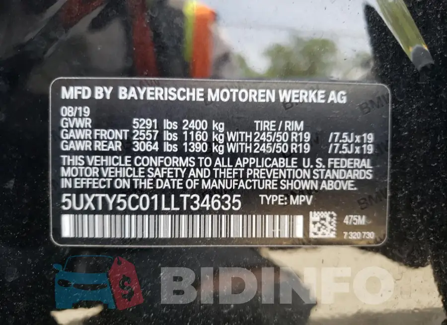 5UXTY5C01LLT34635 Photo# 14