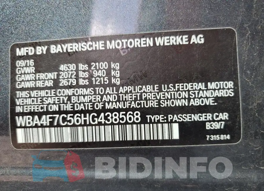 WBA4F7C56HG438568 Photo# 12
