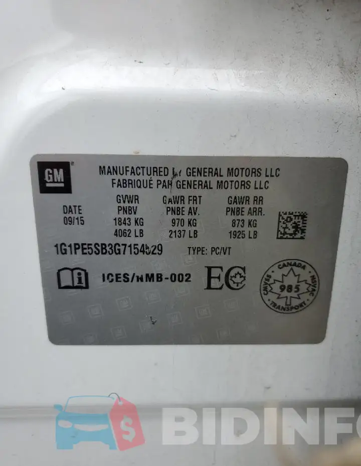 1G1PE5SB3G7154529 Photo# 13