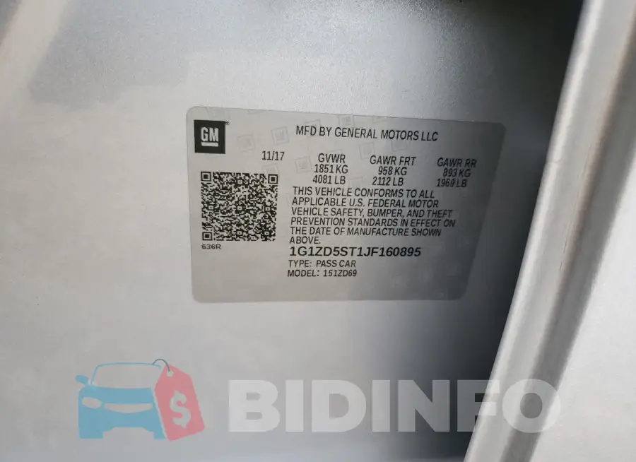 1G1ZD5ST1JF160895 Photo# 13