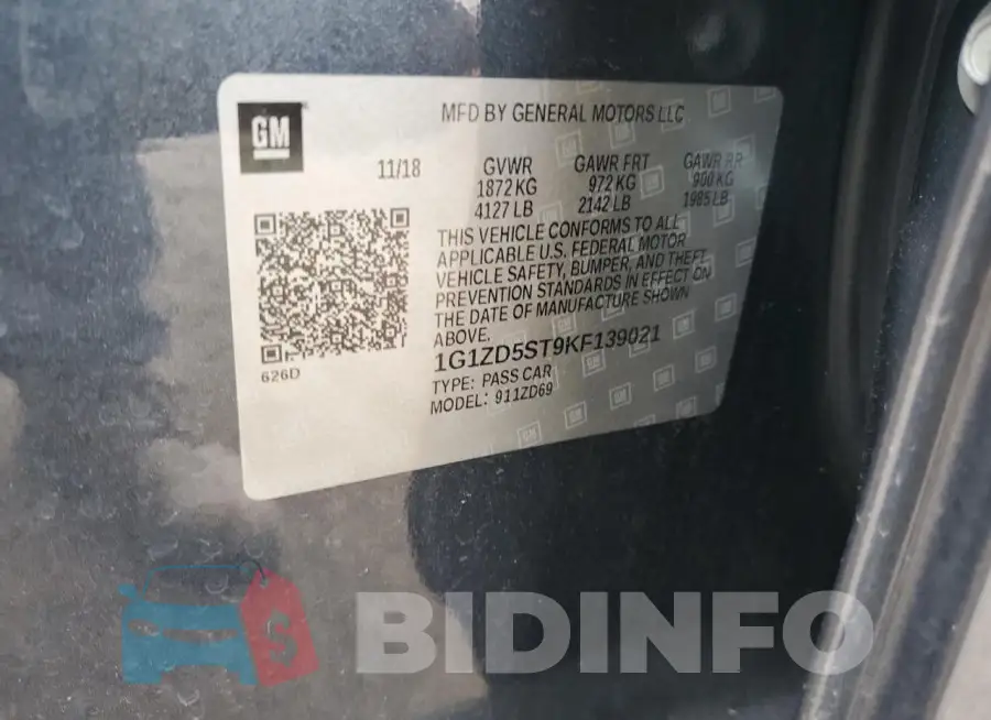1G1ZD5ST9KF139021 Photo# 13