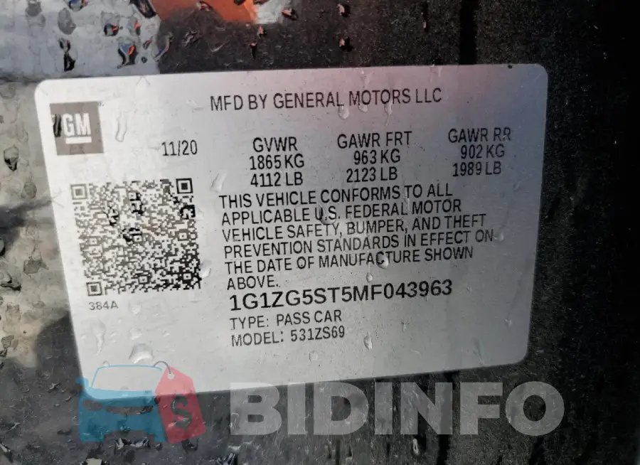 1G1ZG5ST5MF043963 Photo# 13