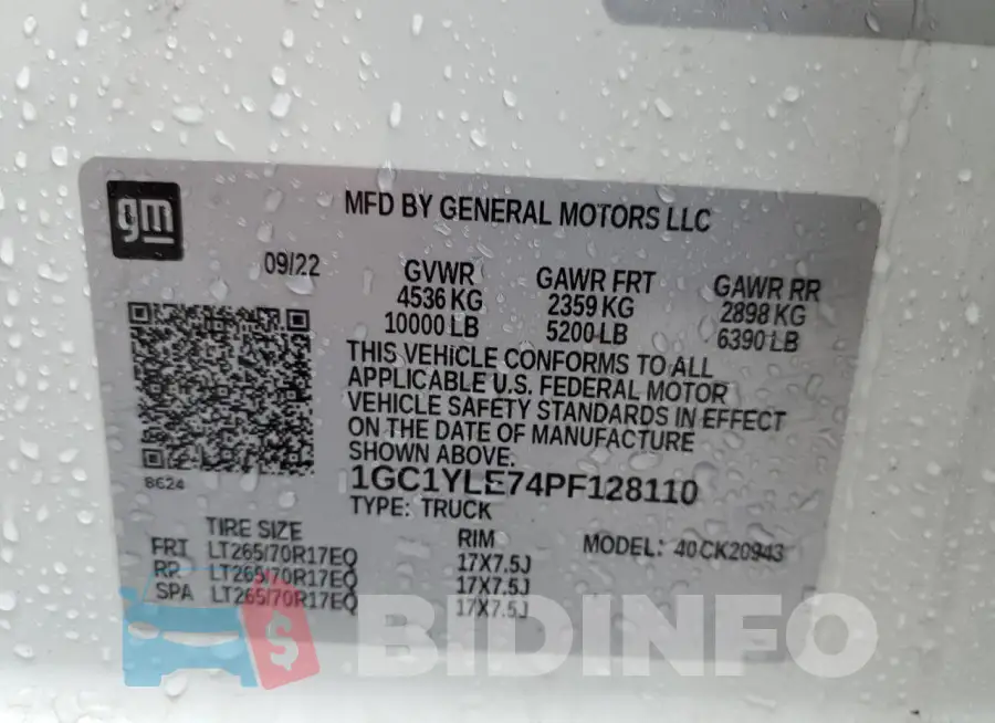 1GC1YLE74PF128110 Photo# 12