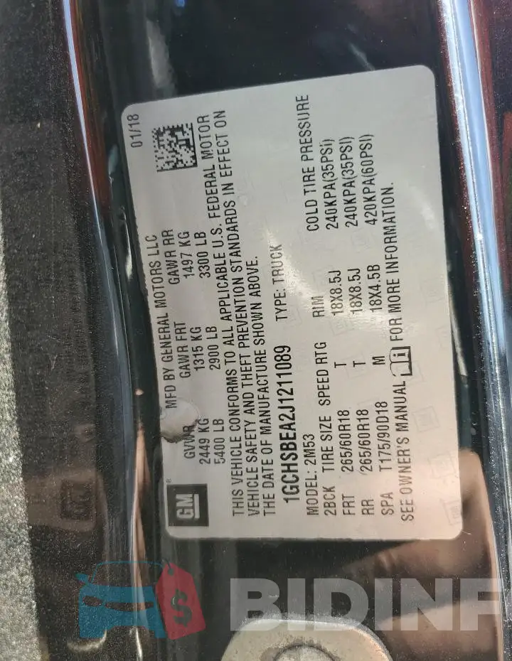 1GCHSBEA2J1211089 Photo# 12