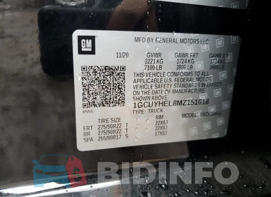1GCUYHEL8MZ151018 Photo# 12