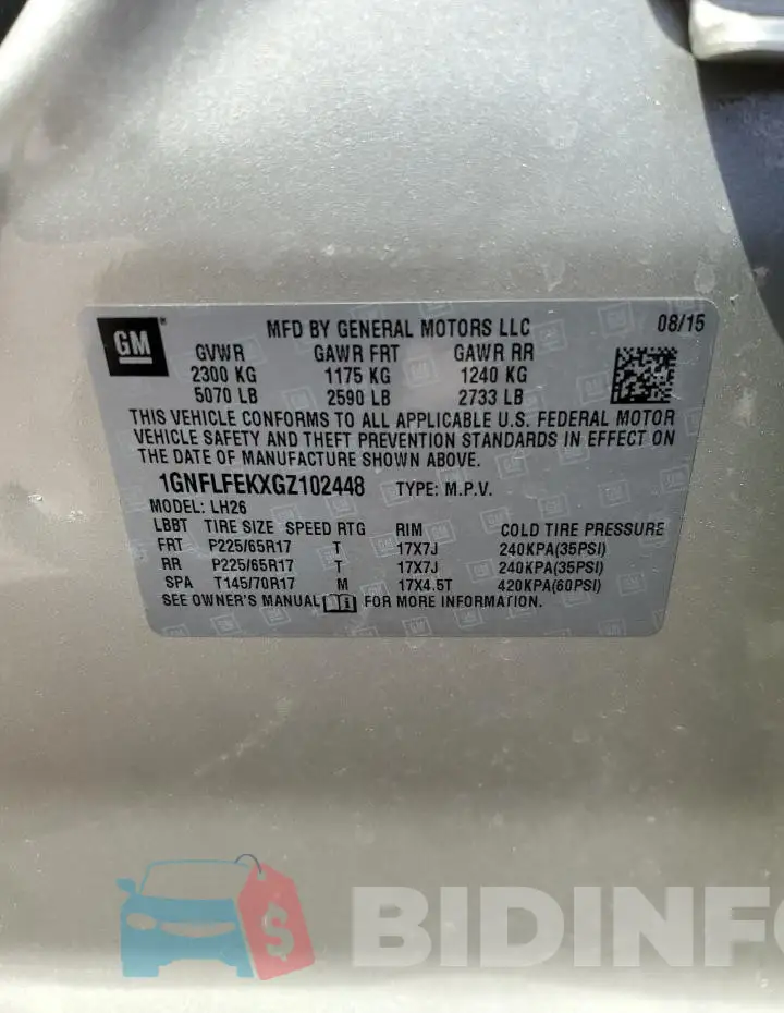1GNFLFEKXGZ102448 Photo# 13