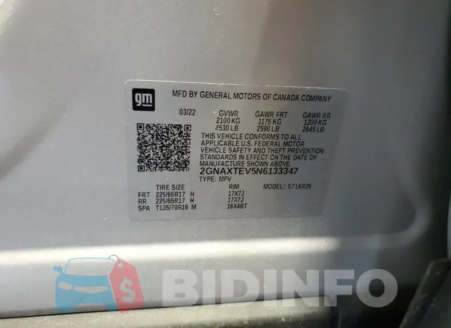 2GNAXTEV5N6133347 Photo# 13