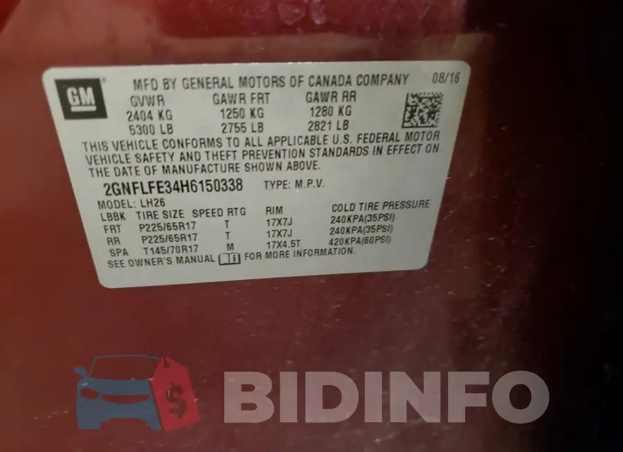 2GNFLFE34H6150338 Photo# 14