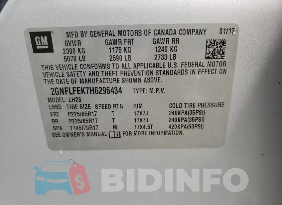 2GNFLFEK7H6296434 Photo# 13
