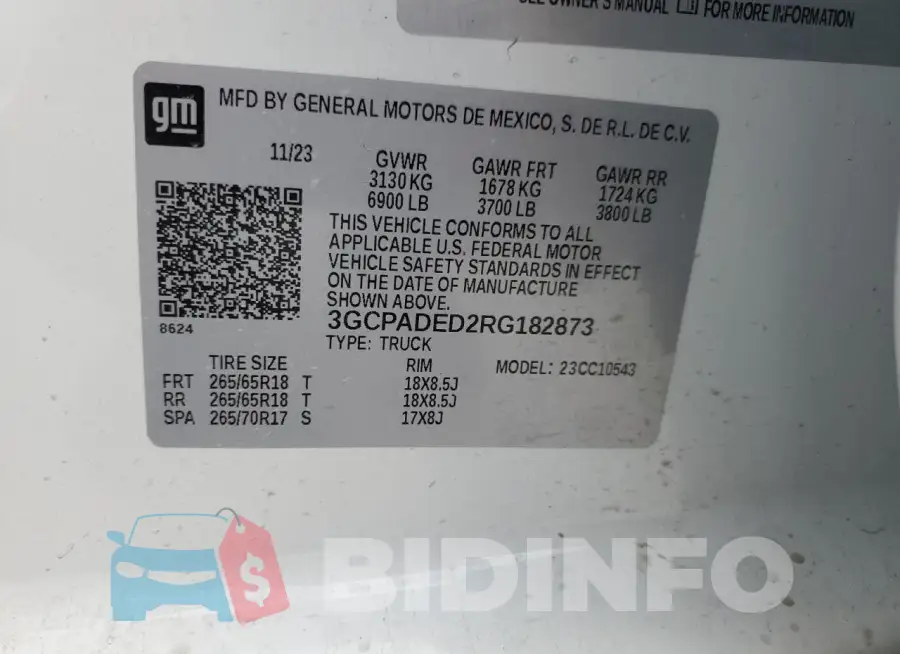 3GCPADED2RG182873 Photo# 12