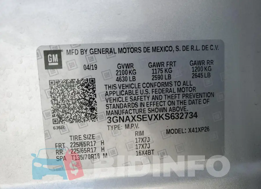 3GNAXSEVXKS632734 Photo# 13