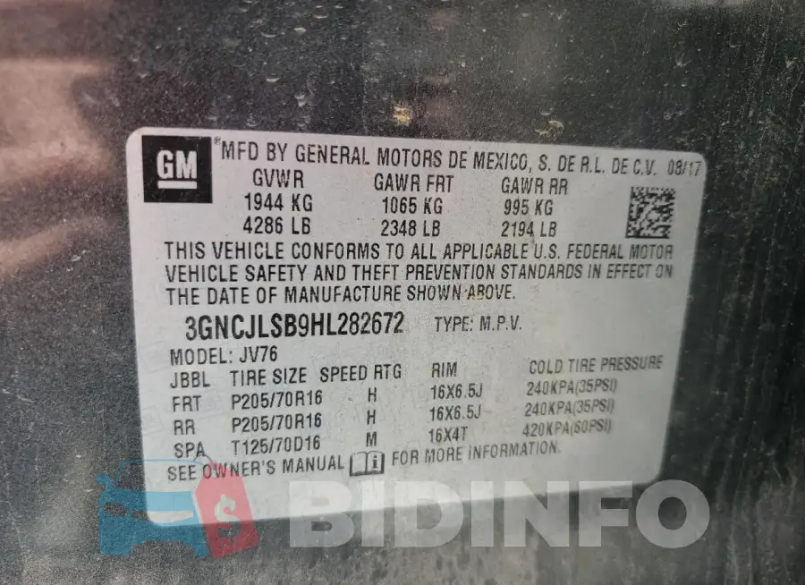 3GNCJLSB9HL282672 Photo# 13