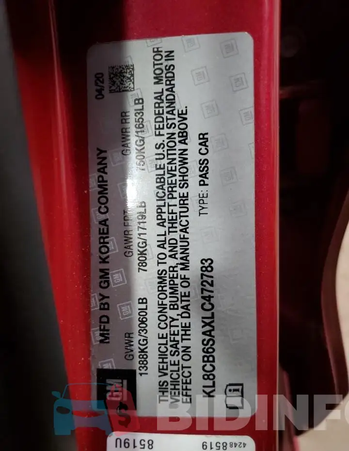 KL8CB6SAXLC472783 Photo# 13