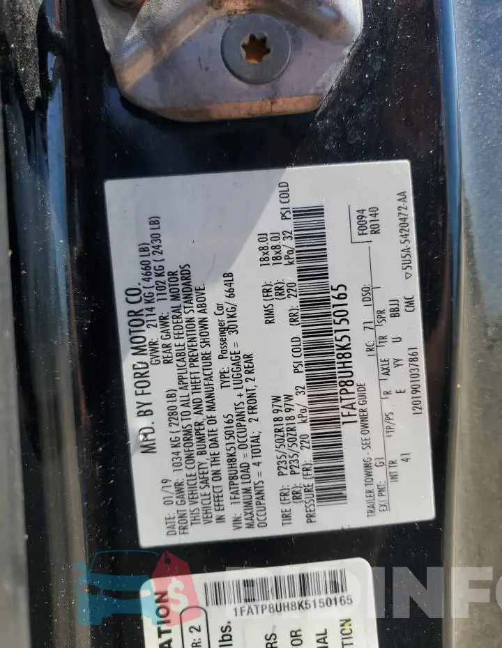 1FATP8UH8K5150165 Photo# 12