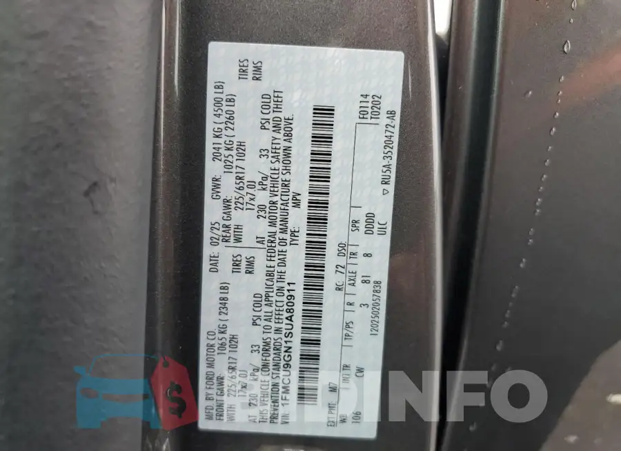 1FMCU9GN1SUA80911 Photo# 13