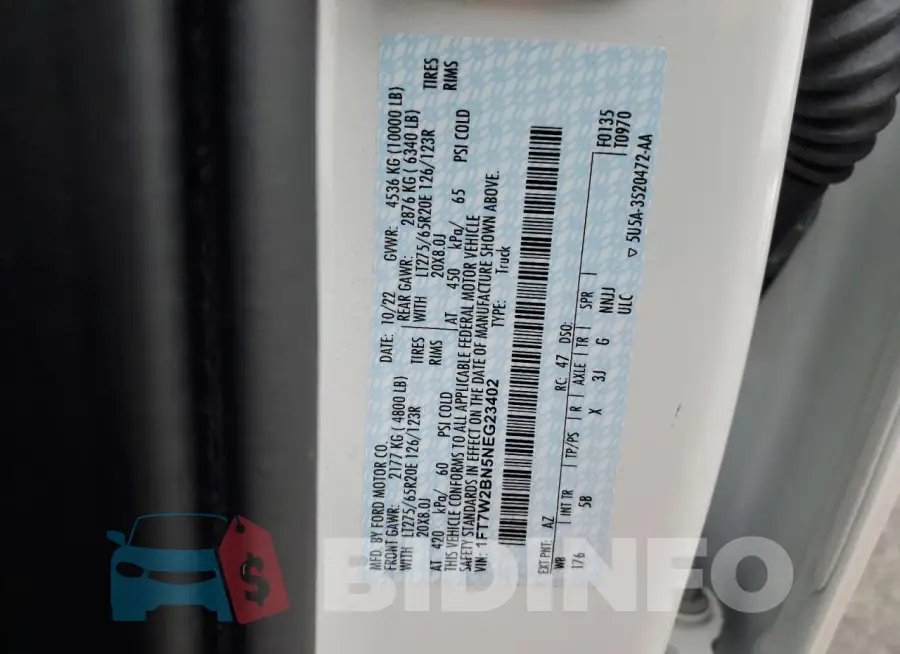 1FT7W2BN5NEG23402 Photo# 12