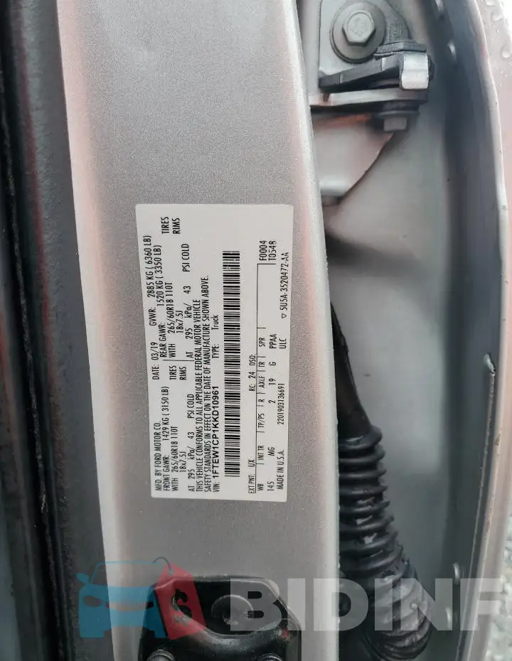 1FTEW1CP1KKD10961 Photo# 12