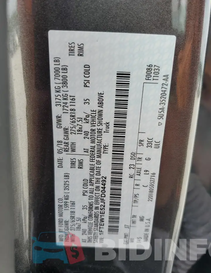 1FTEW1E52JFD04492 Photo# 12
