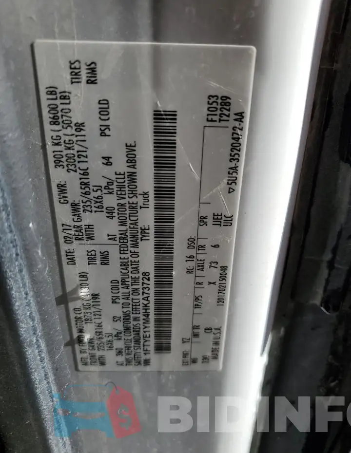 1FTYE1YM4HKA73728 Photo# 13