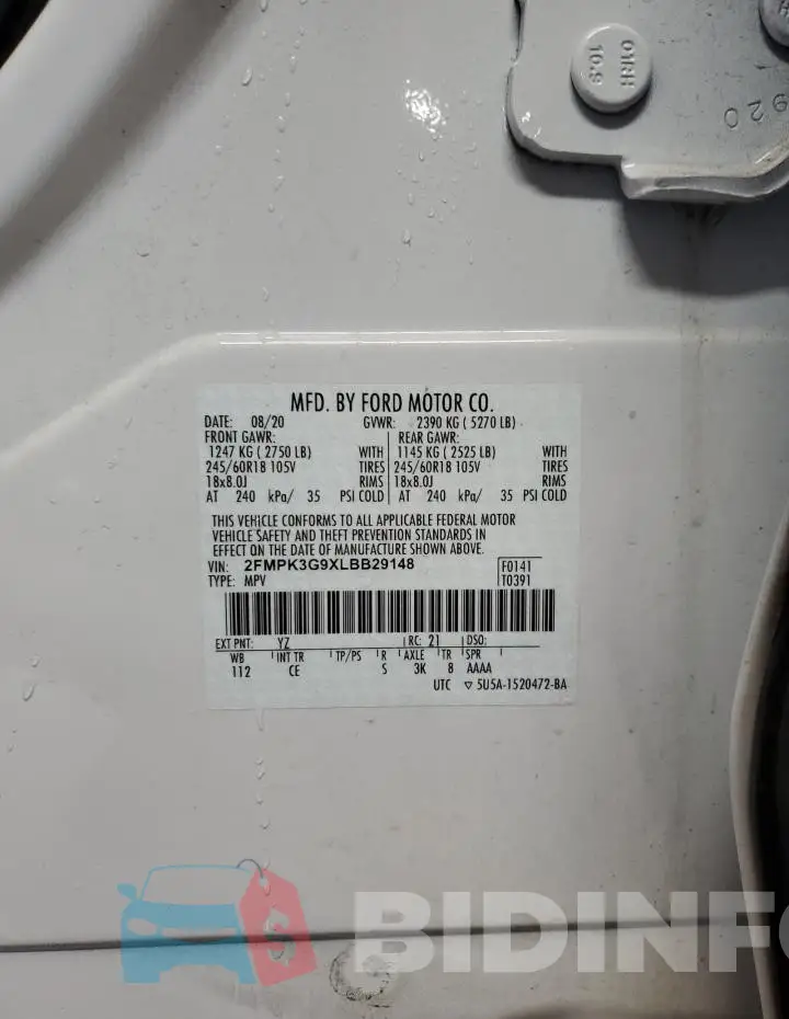 2FMPK3G9XLBB29148 Photo# 14