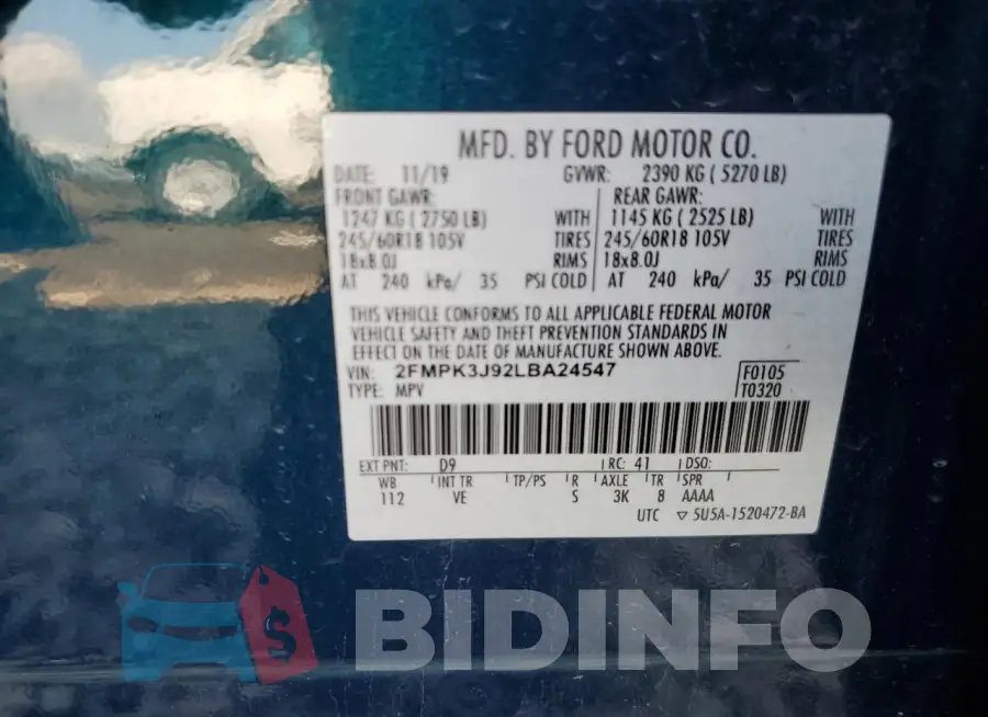 2FMPK3J92LBA24547 Photo# 13