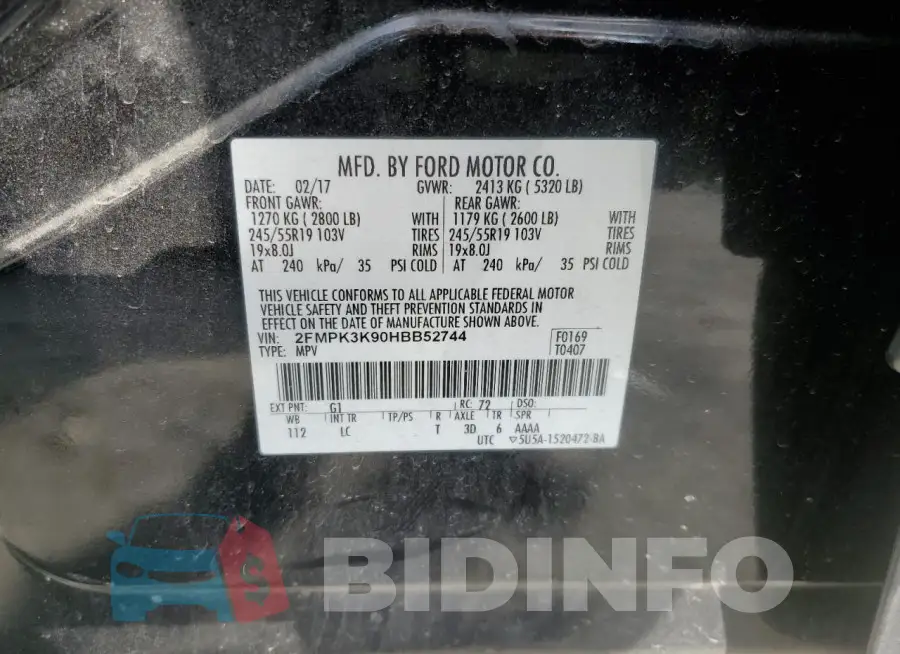2FMPK3K90HBB52744 Photo# 13