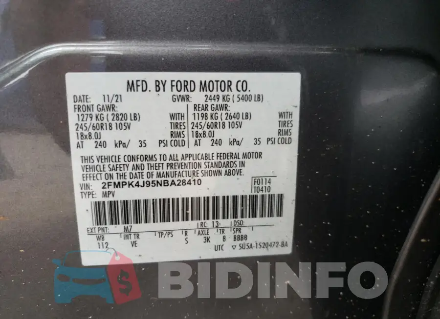 2FMPK4J95NBA28410 Photo# 12