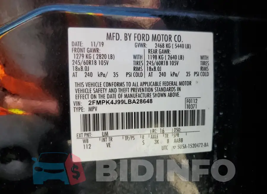 2FMPK4J99LBA28648 Photo# 14