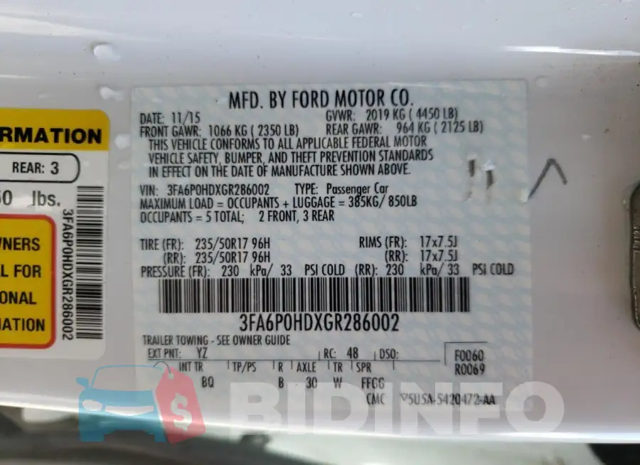 3FA6P0HDXGR286002 Photo# 12