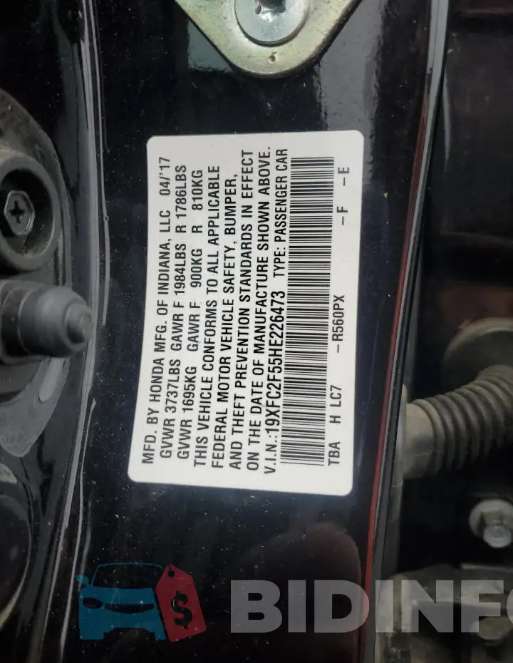 19XFC2F55HE226473 Photo# 12