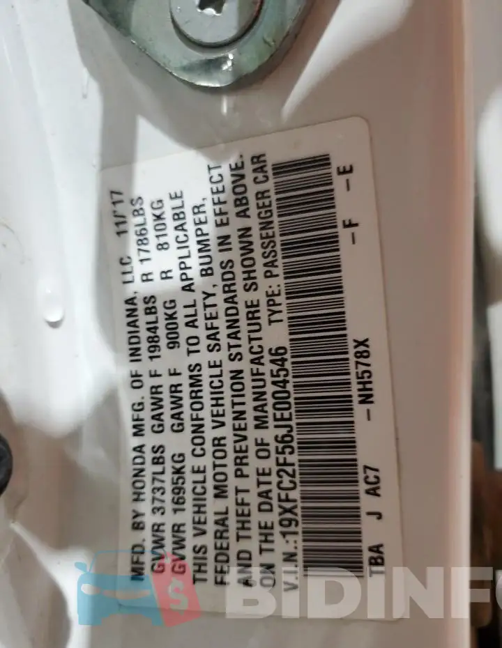 19XFC2F56JE004546 Photo# 12