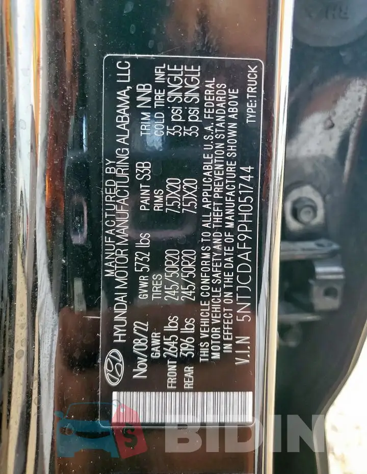5NTJCDAF9PH051744 Photo# 12