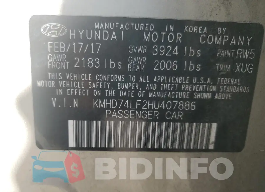 KMHD74LF2HU407886 Photo# 12