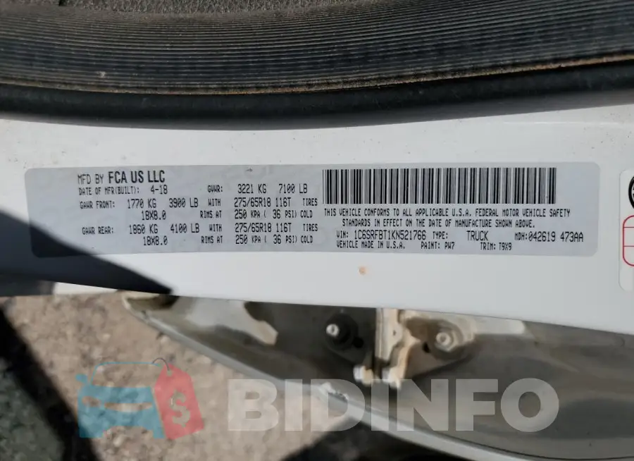 1C6SRFBT1KN521766 Photo# 12