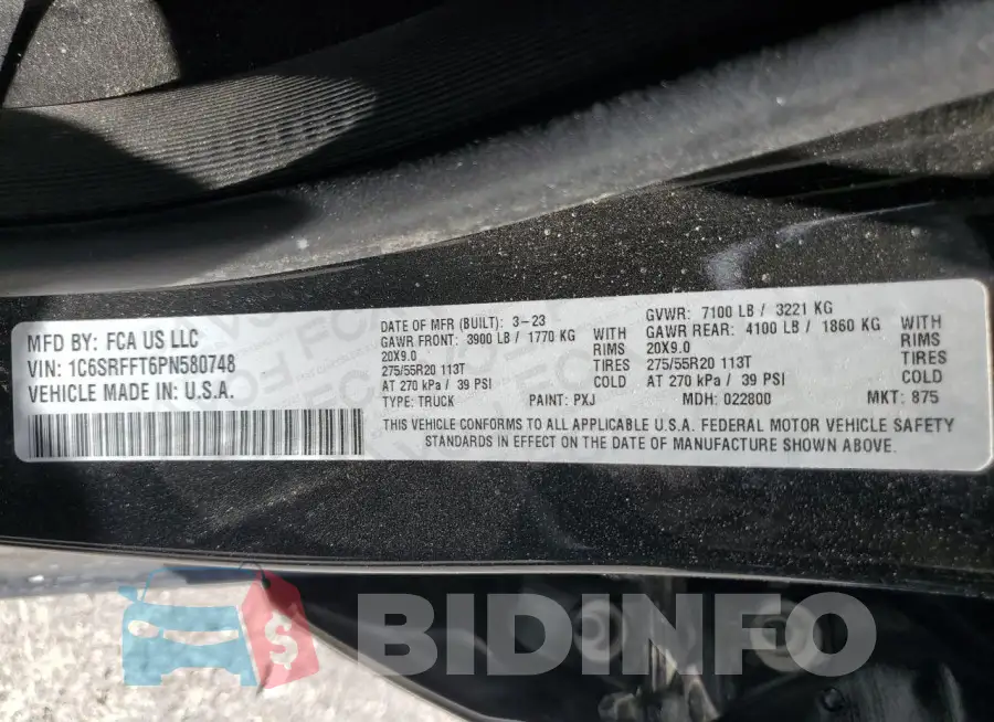 1C6SRFFT6PN580748 Photo# 13