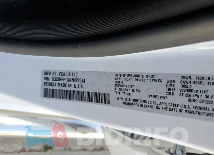 1C6SRFFTXNN422684 Photo# 12