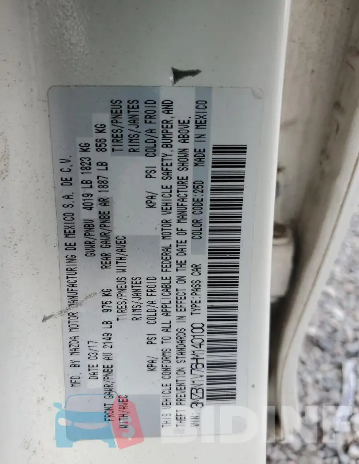 3MZBN1V76HM140100 Photo# 13