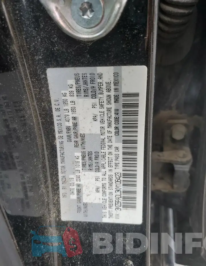 3MZBPADL3KM106423 Photo# 13