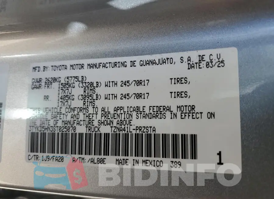 3TYKD5HN3ST025070 Photo# 12